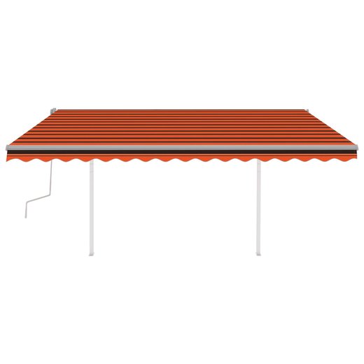 Gelenkarmmarkise Einziehbar mit LED 4,5x3 m Orange und Braun