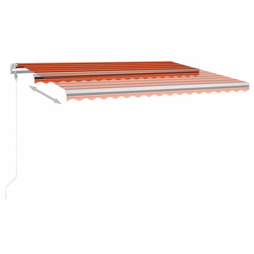 Gelenkarmmarkise Einziehbar mit LED 4,5x3 m Orange und Braun