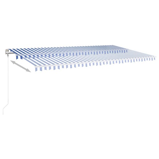 Gelenkarmmarkise Einziehbar mit LED 6x3 m Blau und Wei