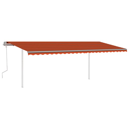 Gelenkarmmarkise Einziehbar mit LED 6x3 m Orange und Braun