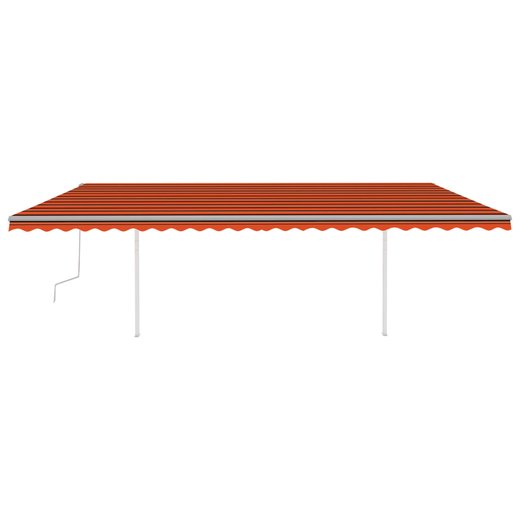 Gelenkarmmarkise Einziehbar mit LED 6x3 m Orange und Braun