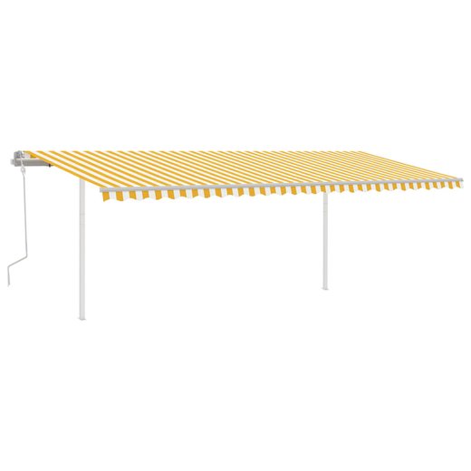 Gelenkarmmarkise Einziehbar mit LED 6x3,5 m Gelb und Wei
