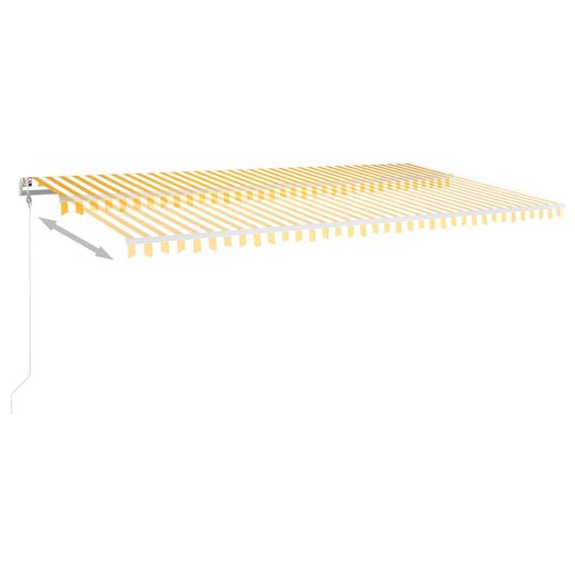 Gelenkarmmarkise Einziehbar mit LED 6x3,5 m Gelb und Wei