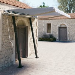 Gelenkarmmarkise Automatisch mit Pfosten 3x2,5 m Blau und...