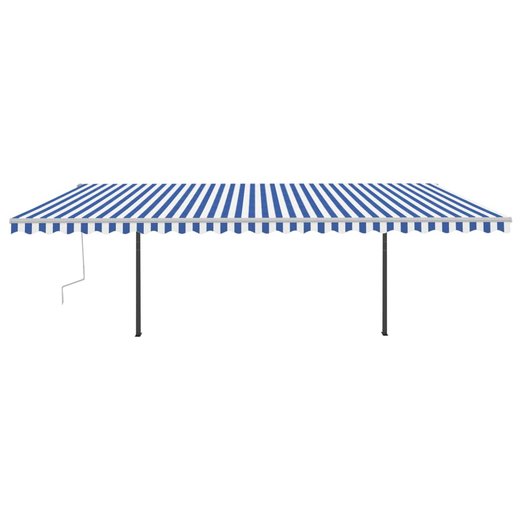 Gelenkarmmarkise Einziehbar mit LED 6x3 m Blau & Wei