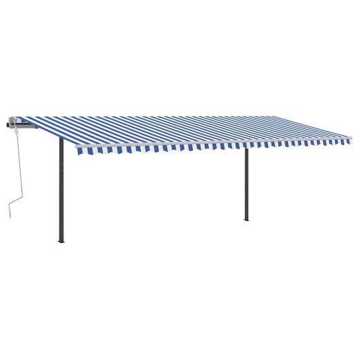 Gelenkarmmarkise Einziehbar mit LED 6x3 m Blau & Wei
