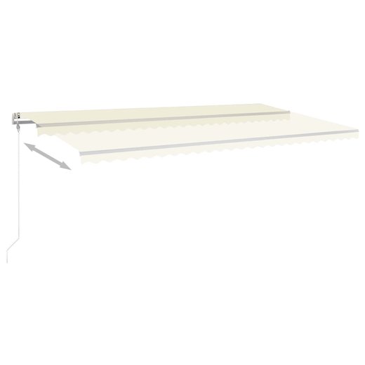Gelenkarmmarkise Einziehbar mit LED 6x3 m Cremewei