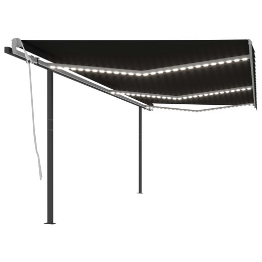 Gelenkarmmarkise Einziehbar mit LED 6x3 m Anthrazit