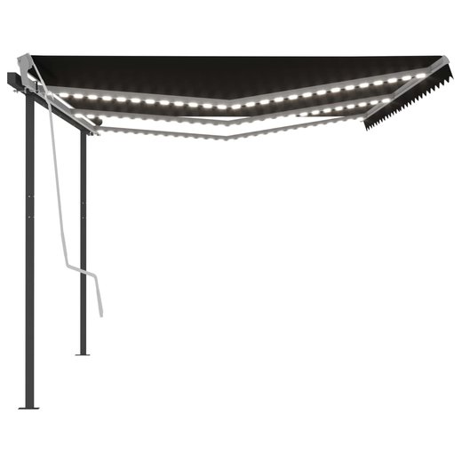 Gelenkarmmarkise Einziehbar mit LED 6x3 m Anthrazit