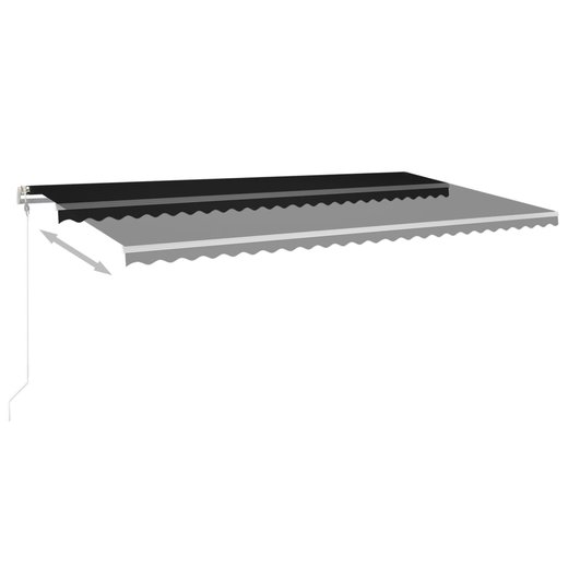 Gelenkarmmarkise Einziehbar mit LED 6x3 m Anthrazit