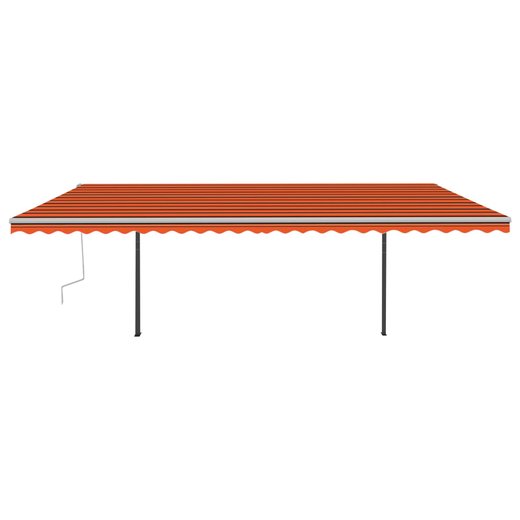 Gelenkarmmarkise Einziehbar mit LED 6x3 m Orange & Braun