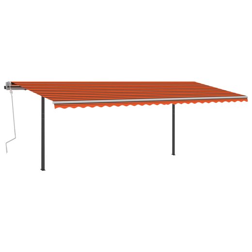 Gelenkarmmarkise Einziehbar mit LED 6x3 m Orange & Braun