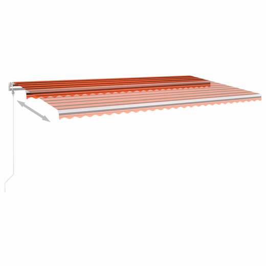 Gelenkarmmarkise Einziehbar mit LED 6x3 m Orange & Braun