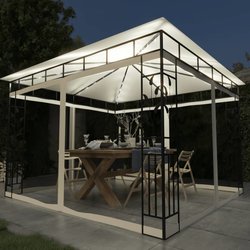 Pavillon mit Moskitonetz & LED-Lichterkette 3x3x2,73m...