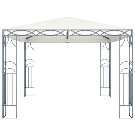 Pavillon mit LED-Lichterkette 400x300 cm Cremewei