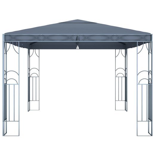 Pavillon mit LED-Lichterkette 400x300 cm Anthrazit