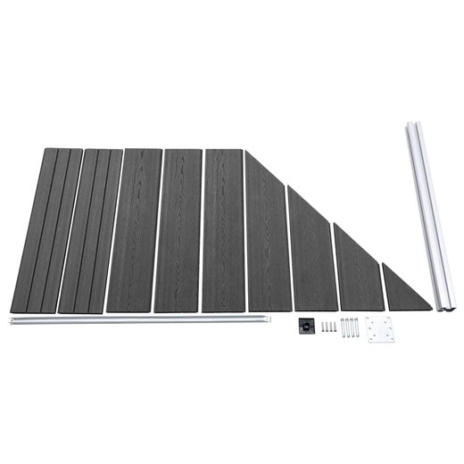 Zaunelement Set WPC 446x(105-186) cm Schwarz