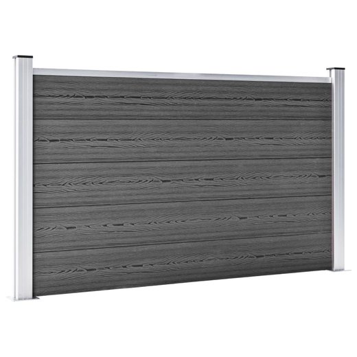 Zaunelement Set WPC 872x105 cm Schwarz