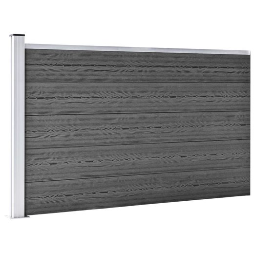 Zaunelement Set WPC 872x105 cm Schwarz
