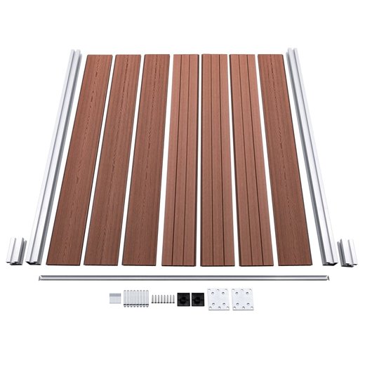 Zaunelement Set WPC 699x146 cm Braun