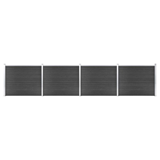 Zaunelement Set WPC 699x146 cm Grau