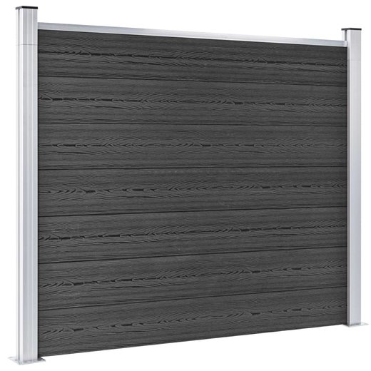 Zaunelement Set WPC 699x146 cm Grau