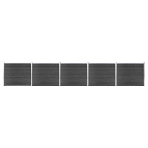 Zaunelement Set WPC 872x146 cm Grau