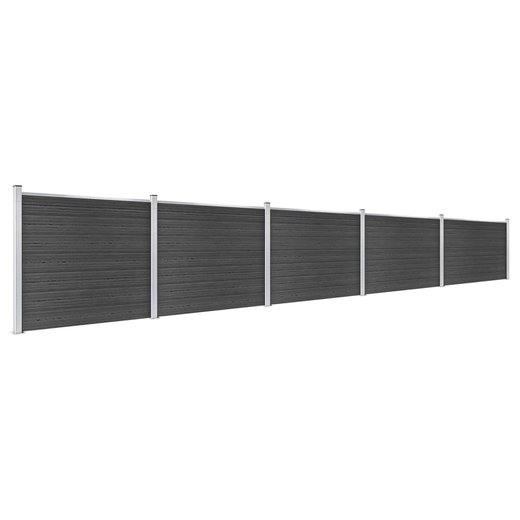 Zaunelement Set WPC 872x146 cm Grau