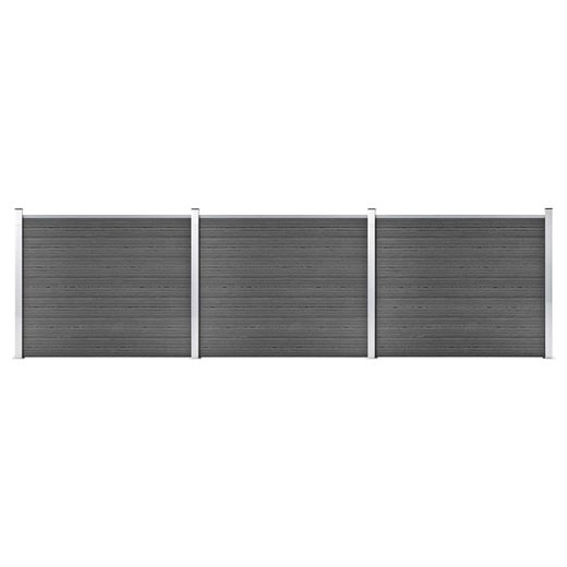 Zaunelement Set WPC 526x146 cm Schwarz