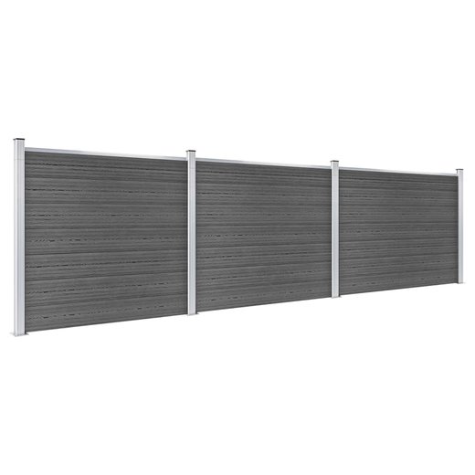 Zaunelement Set WPC 526x146 cm Schwarz