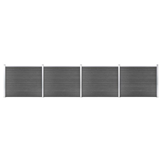 Zaunelement Set WPC 699x146 cm Schwarz