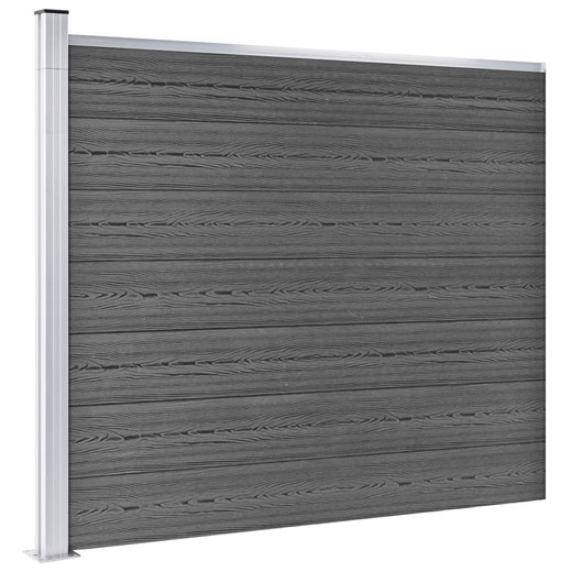 Zaunelement Set WPC 699x146 cm Schwarz