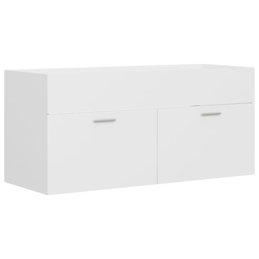 Waschbeckenunterschrank mit Einbaubecken Wei Spanplatte