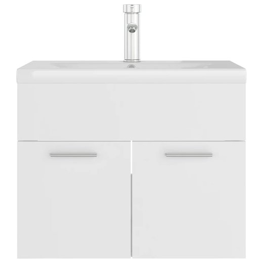 Waschbeckenunterschrank mit Einbaubecken Wei Spanplatte