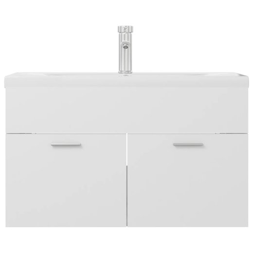 Waschbeckenunterschrank mit Einbaubecken Wei Spanplatte