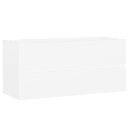 Waschbeckenunterschrank mit Einbaubecken Wei Spanplatte