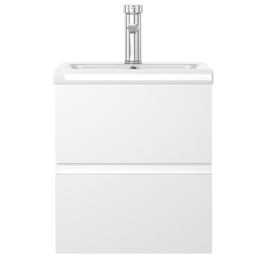 Waschbeckenunterschrank mit Einbaubecken Wei Spanplatte