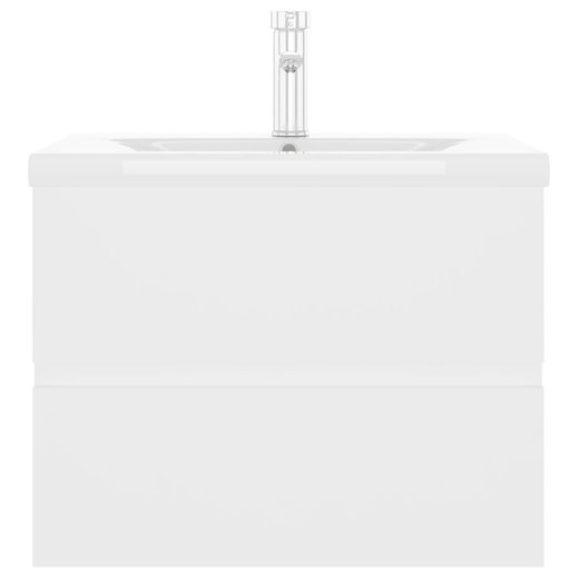 Waschbeckenunterschrank mit Einbaubecken Wei Spanplatte