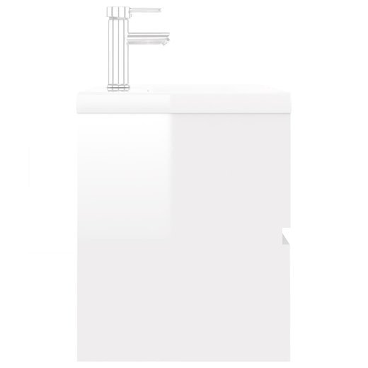Waschbeckenunterschrank Einbaubecken Hochglanz-Wei Spanplatte