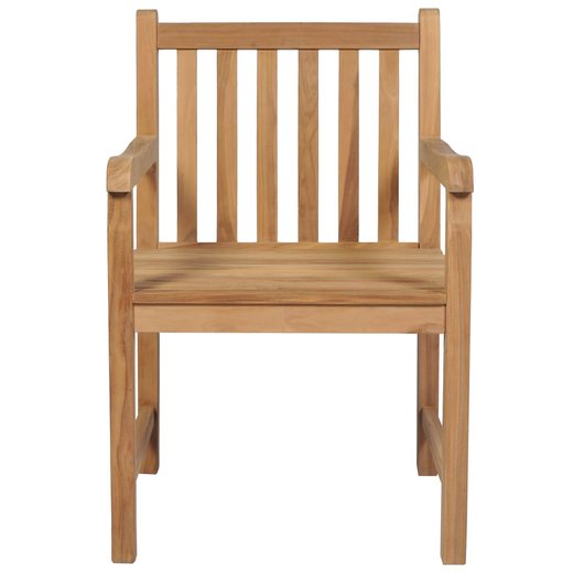 Gartensthle 4 Stk. mit Anthrazit Kissen Massivholz Teak