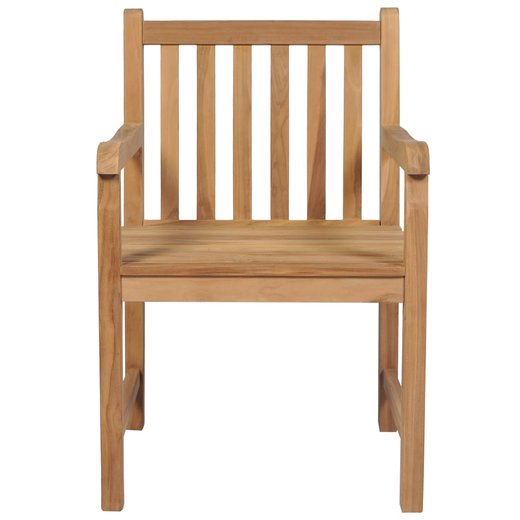Gartensthle 4 Stk. mit Cremeweien Kissen Massivholz Teak