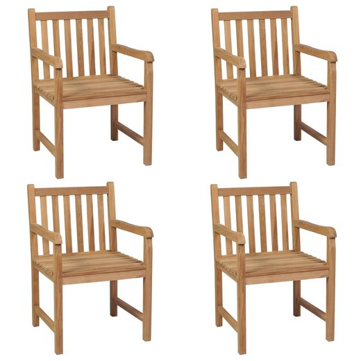 Gartensthle 4 Stk. mit Anthrazit Kissen Massivholz Teak