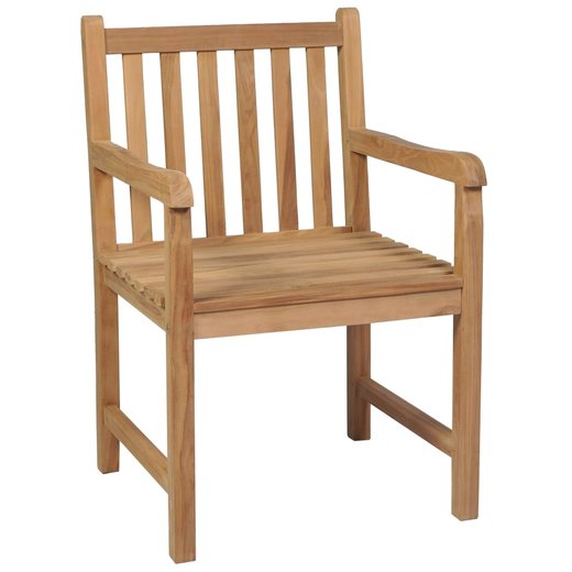 Gartensthle 4 Stk. mit Anthrazit Kissen Massivholz Teak
