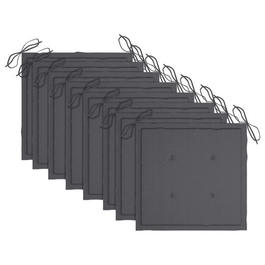 Gartenst�hle 8 Stk. mit Anthrazit Kissen Massivholz Teak