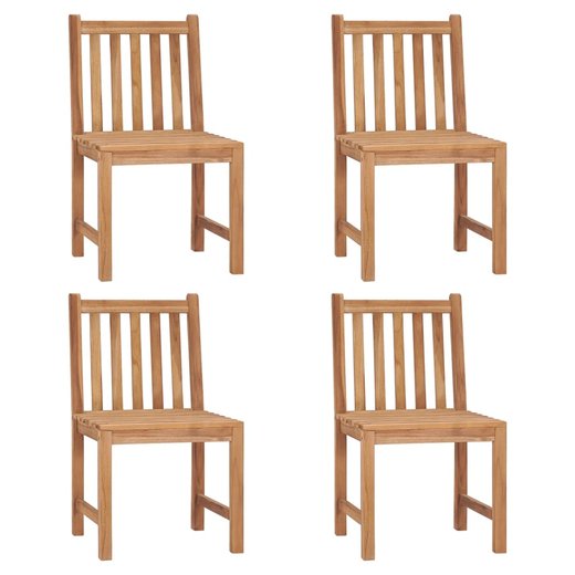 Gartensthle 4 Stk. mit Kissen Massivholz Teak