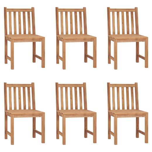 Gartensthle 6 Stk. mit Kissen Massivholz Teak