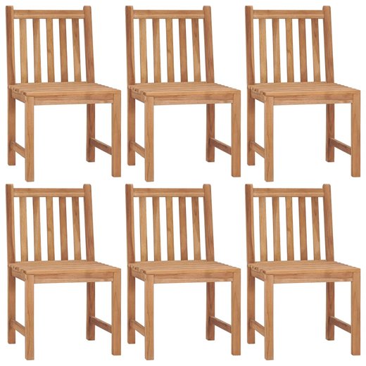 Gartensthle 6 Stk. mit Kissen Massivholz Teak
