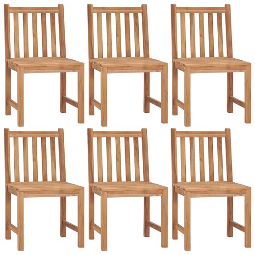 Gartensthle 6 Stk. mit Kissen Massivholz Teak