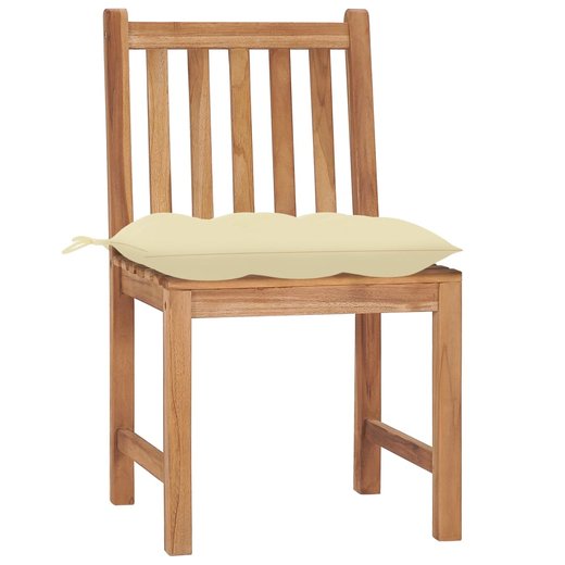 Gartensthle 6 Stk. mit Kissen Massivholz Teak