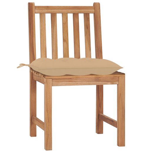 Gartensthle 6 Stk. mit Kissen Massivholz Teak
